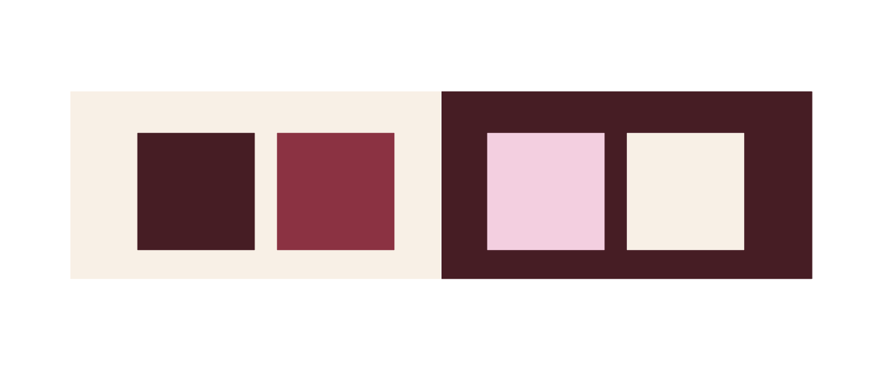 4 block, rouge foncé, rouge, rose et beige 